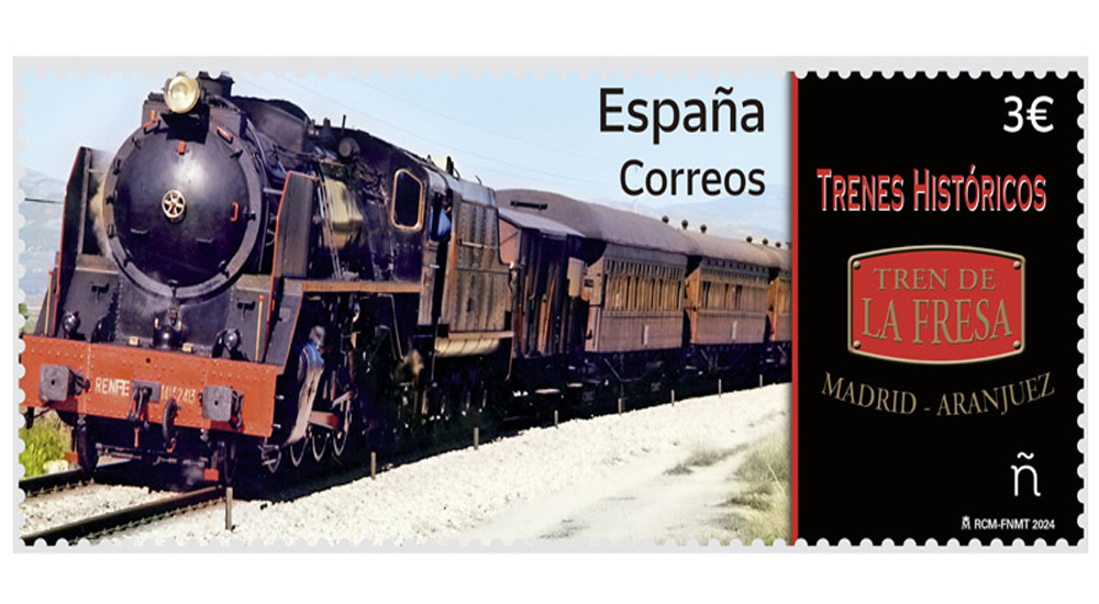 Correos y la Fundaci�n presentan un sello de la serie �Trenes hist�ricos� dedicado al Tren de la Fresa Madrid-Aranjuez